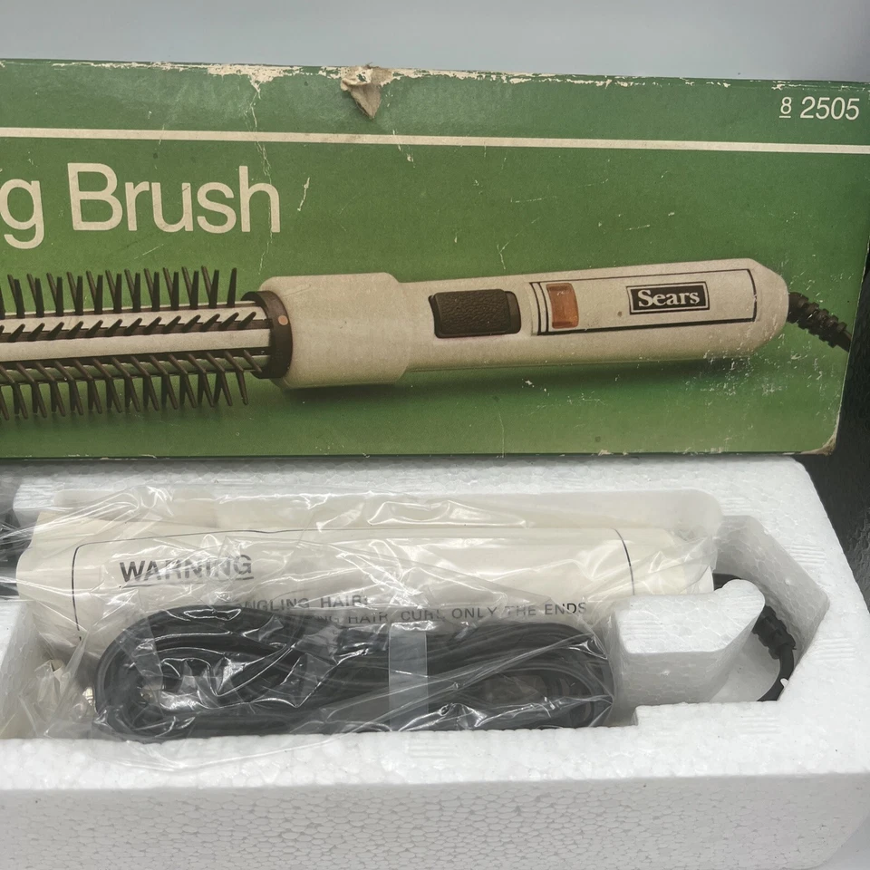 Винтажная электрическая щетка для укладки Sears 8-2505 с оригинальной коробкой Гонконг новая - Изображение 2 из 4