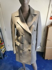 Gianni Feraud Ladies Grey Size 12 Double Breasted Trench Coat £285 Rrp