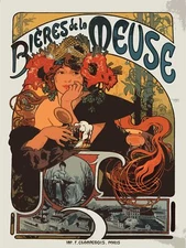 Decoration Poster.Wall Room interior design.Art Nouveau.Mucha style Decor.9390