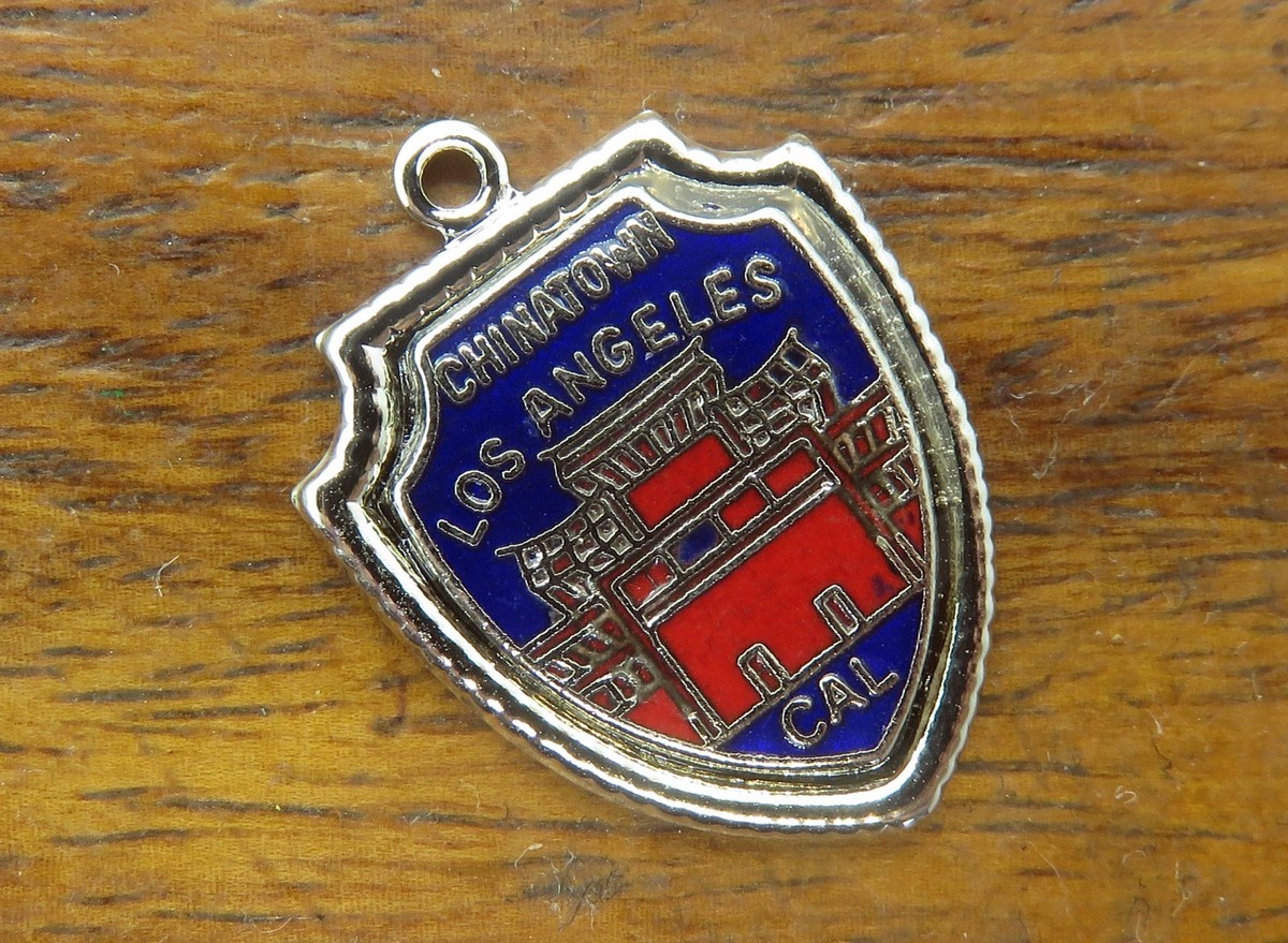 Vintage CALIFORNIA LOS ANGELES CHINATOWN CHINESE THEATER SHIELD charm 2-24