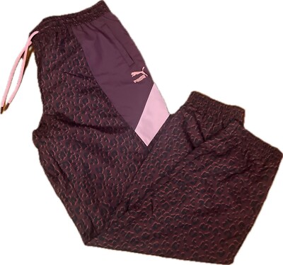 PUMA Women's XL Tailored For Sport TFS Track Windbreaker Pants NWT Burgundy NEW