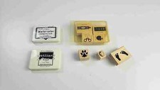 Collection Of Stampin Up Wood Rubber Craft Stamps - Back To School  Ink Pads