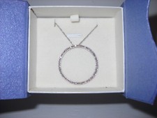 1/20 Ctw Diamond Pendant 925 Sterling Silver Necklace 18" Halo Eternity 202