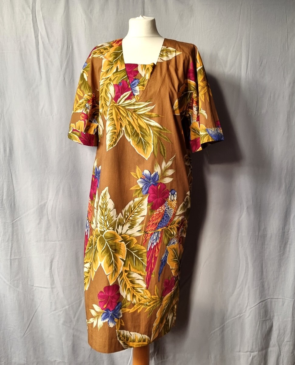 Marina Rinaldi Dress Medium UK 12 14 Floral Brown Yellow Straight