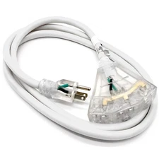 12 AWG - 2 ft, 6 ft, 10 ft, 15 ft, 25 ft Heavy Duty Outdoor Extension Cord White