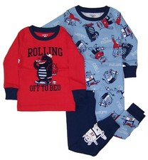 Carter's Baby Boys Size 18 Month 4 Pc Snug Fit Pajama Set NWT Red Off to Bed
