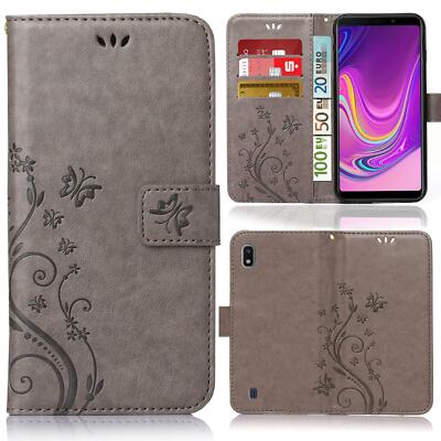 Handy Tasche für Samsung Galaxy A10 Schutz Hülle Blumen Flip Case Wallet Etui