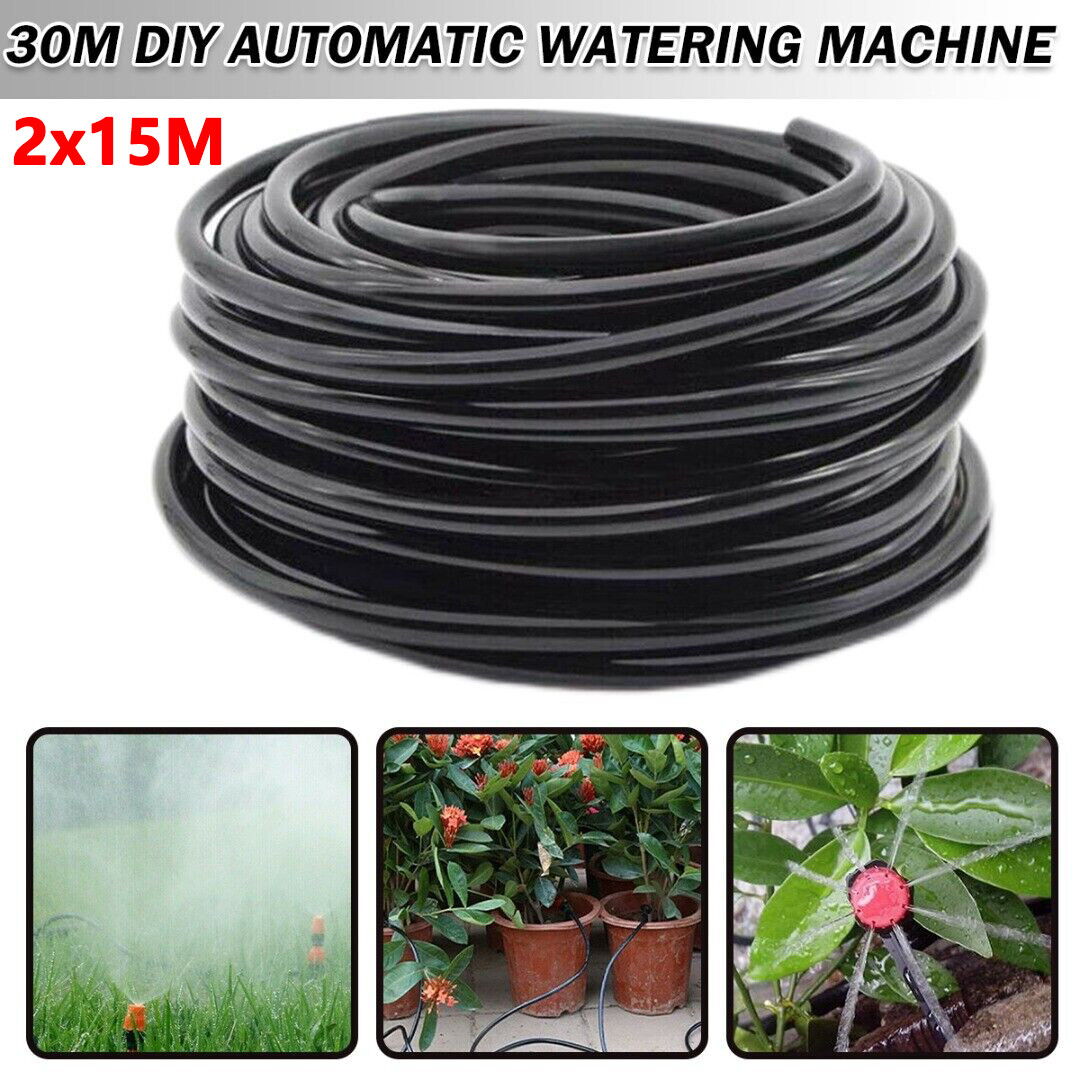 100FT 30M Auto Drip Irrigation System Kit Timer Micro Sprinkler Garden Watering