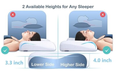 Cervical Neck Pillows for Pain Relief Sleeping, Ergonomic Built-in Neck  Roll