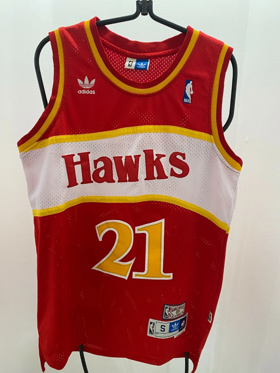 ADIDAS HARDWOOD CLASSIC ATLANTA HAWKS NBA BASKETBALL JERSEY SHIRT #21 WILKINS