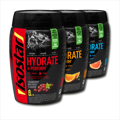 25 /kg Isostar Hydrate & Perform isotonisch Elektrolyte (3er Set 3 x 400g)