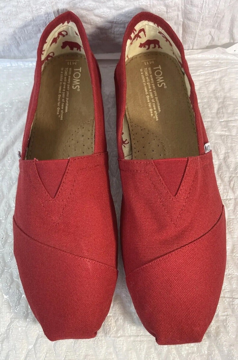 New TOMS Classic The Venice Collection Red Canvas Men