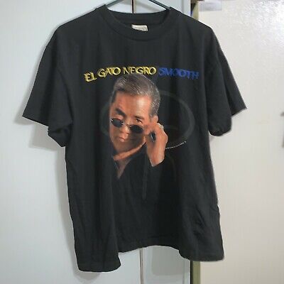 RUBEN RAMOS SHIRT El Gato Negro Smooth Tejano Music Texas Mexican