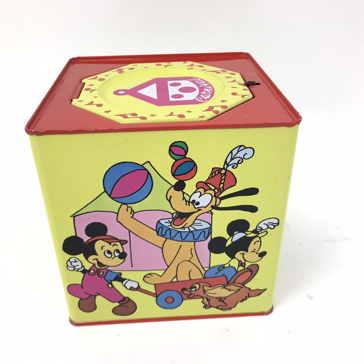 Mickeyセット Carnival Walt Disney Mickey Mouse Jack In The Box 1950's *Broke