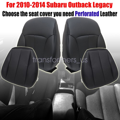 For 2010-2014 Subaru Outback Front Bottom & Back Black Seat Cover Perforated - Foto 3 di 130