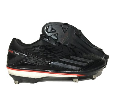 Adidas Boost Icon Metal Baseball Cleats Black Orange Silver White SZ ( D73929 )