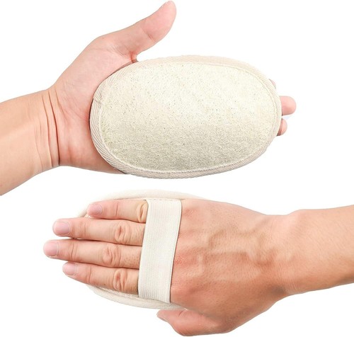 10-Pack Exfoliating Loofah Sponge Pads - Natural Luffa & Terry Cloth, Body - Picture 3 of 6
