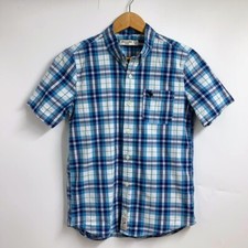 Abercrombie Kids Plaid Cotton Button Up Short Sleeve Shirt Size 13/14