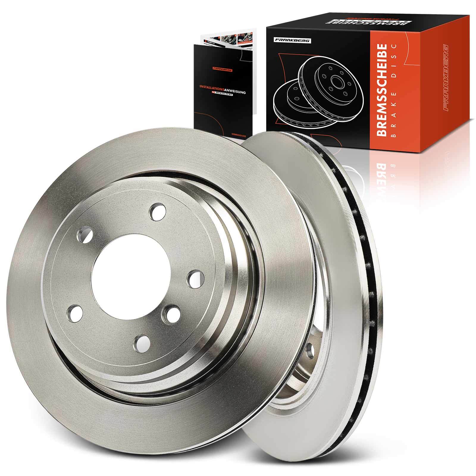 Frankberg 2x 298mm Brake Discs for BMW 5 Series E39 1996-2004 34211163153 Rear