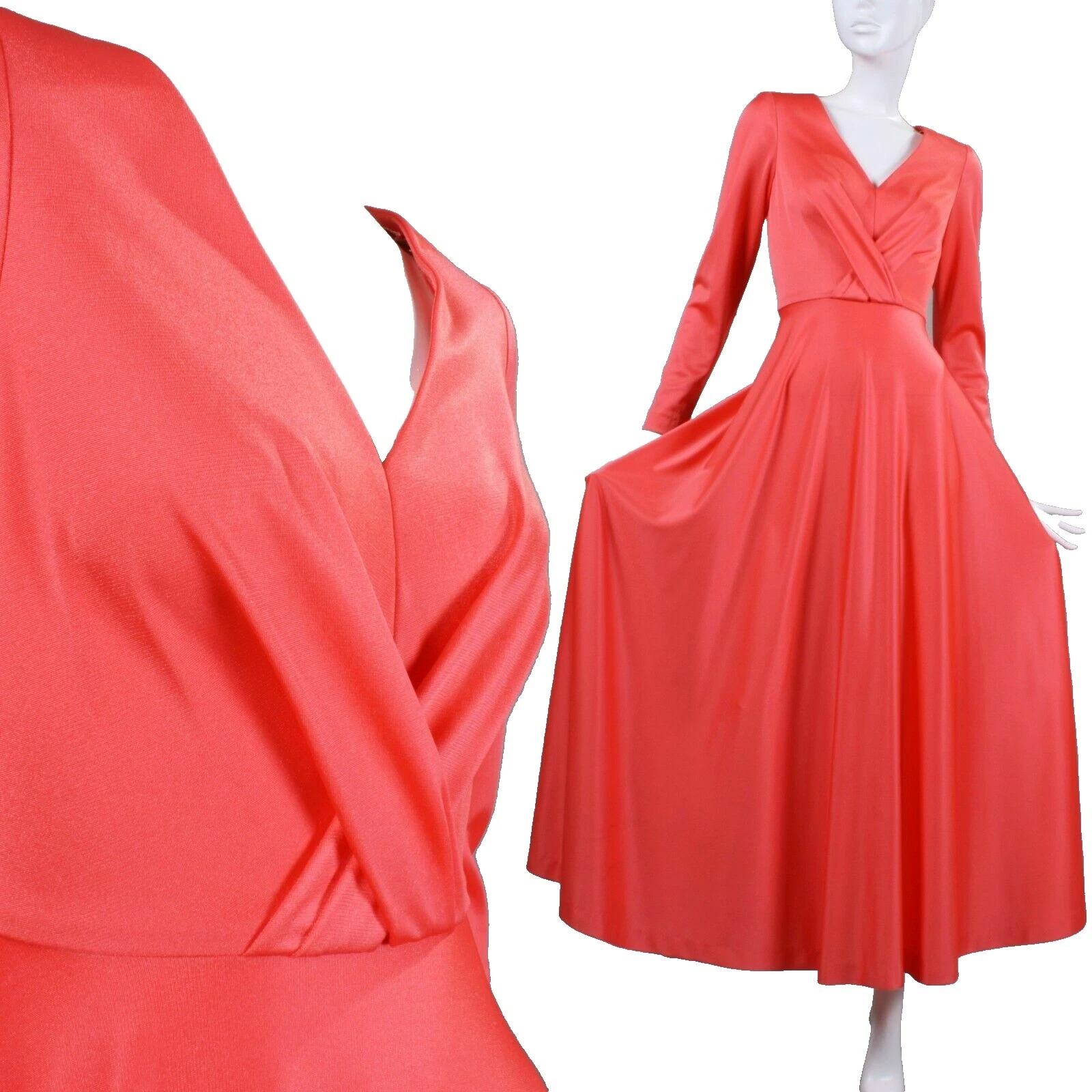 Eveningwear Maxi Vestidos VINTAGE 1970s Sintético para Mujeres