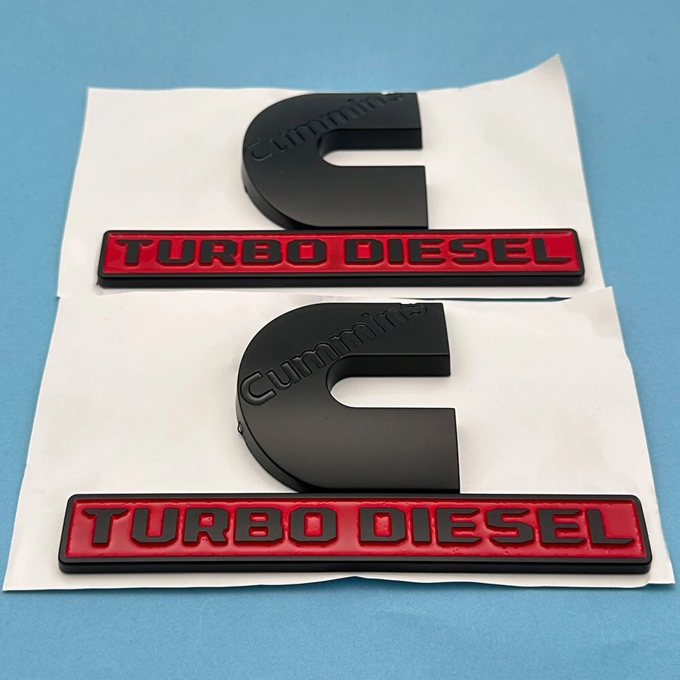 For RAM 2500 3500 Fender Cummins Turbo Diesel Emblems Replacement Badge Black Foto 2 de 4