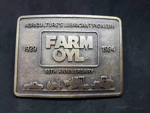 Hebilla de cinturón de latón edición limitada Farm Oyl de colección 55 aniversario 2101 - Imagen 1 de 4