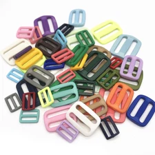 Webbing Colorful Plastic Slider Tri Glide Adjust Buckles Size 15/20/25/31mm