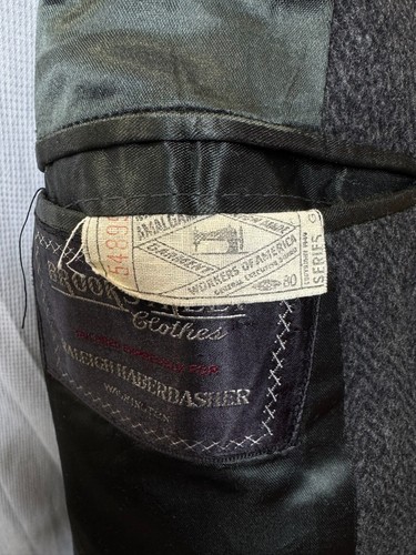 Vintage CROMBIE Scotland bespoke Classic cashmere wool Men suit overcoat 48L 50L - Picture 7 of 24