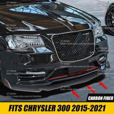 For Chrysler 300 2015-2021 Carbon Fiber Style Front Bumper Lip Splitter Spoiler