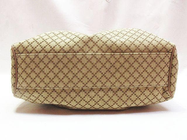 GUCCI Diamente Sookie Tote Bag Canvas Leather Beige Pink Authentic thumbnail 4
