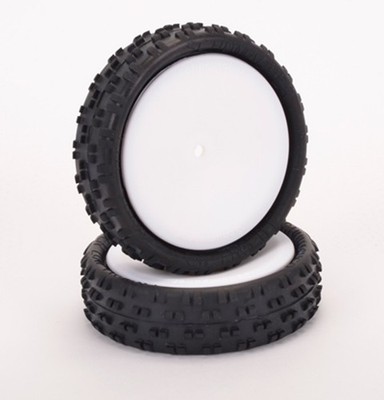 Schumacher Racing U6801 - Cut Stagger Low Pro Tires, Yellow, Pre-Glued (2)