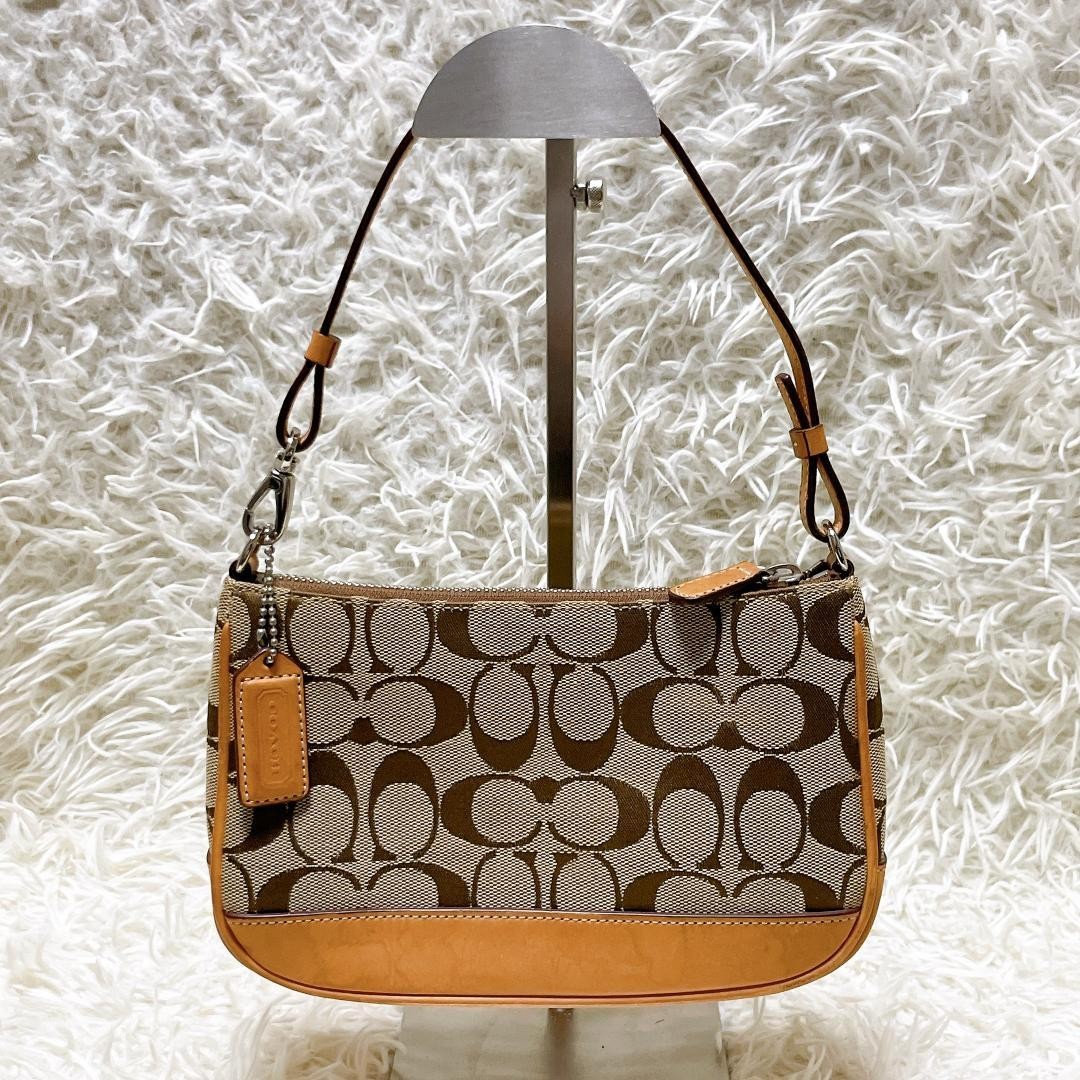 Coach ミニショルダーバッグ ベージュ コーチ アウトレット ショルダーバッグ レディース シグネチャー ミニ