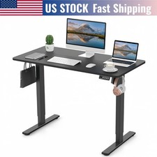 Electric Ergonomic Height Adjustable Standing Desk Home Office Table - Black