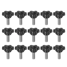 15pcs Star Knobs M6 x 16mm 304 Stainless Steel Stud 25mm 6-Star Head Thumb Screw