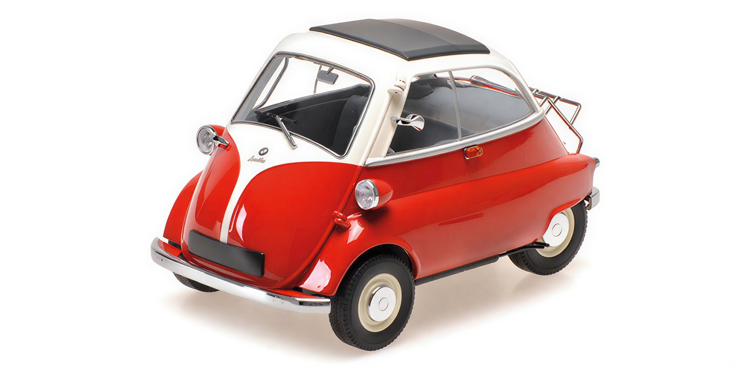 Minichamps BMW ISETTA 1955 Diecast Model 1/18 White & Red - 110024001