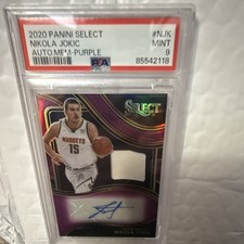 Panini Select 2020-21 Nikola Jokic Auto Mem Purple Prizm AM-1 /99 PSA 9