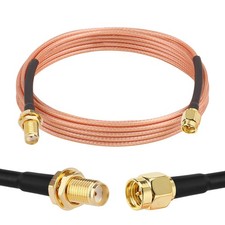 SMA Extension Cable 12 Foot RG316 SMA Male To Female Bulkhead Bronze Cord