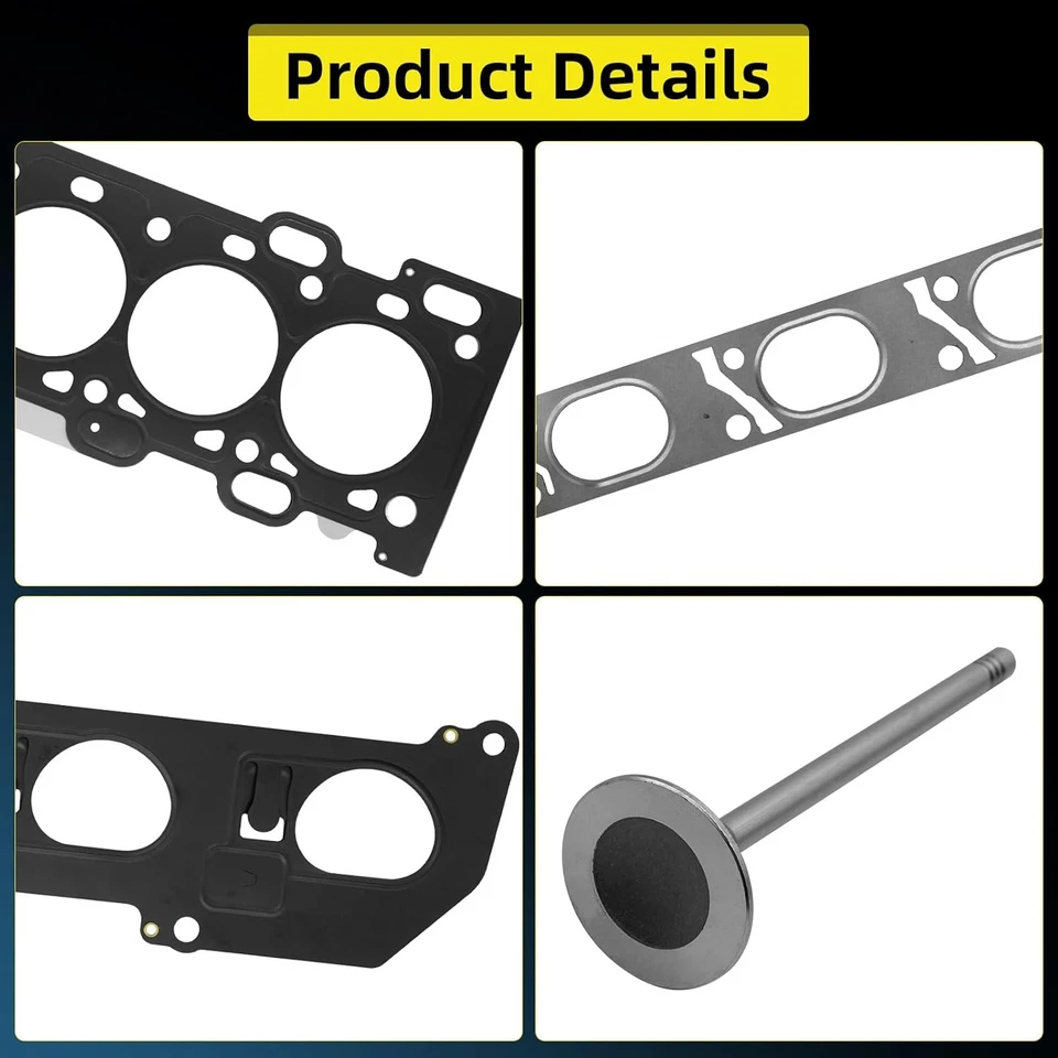 Комплект прокладок головки блока цилиндров с болтами клапанами для Volvo C30 C70 S40 S60 V50 V60 2,5 л - Изображение 4 из 4