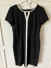 Talbot's Black and White Ponte Sheath Dress, Size 6, Short Sleeves