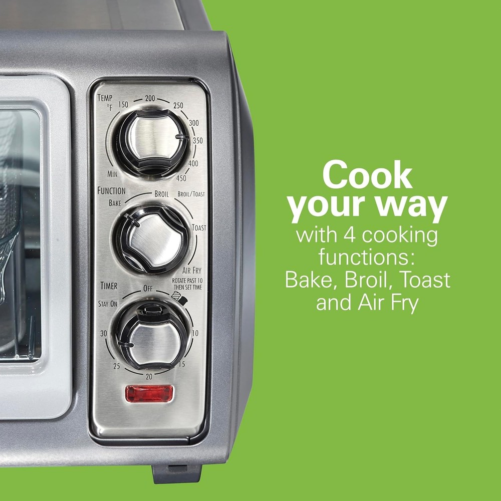 Large Capacity Air Fryer Toaster Oven Combo Fits 6 Slices or 12-Inch Pizza