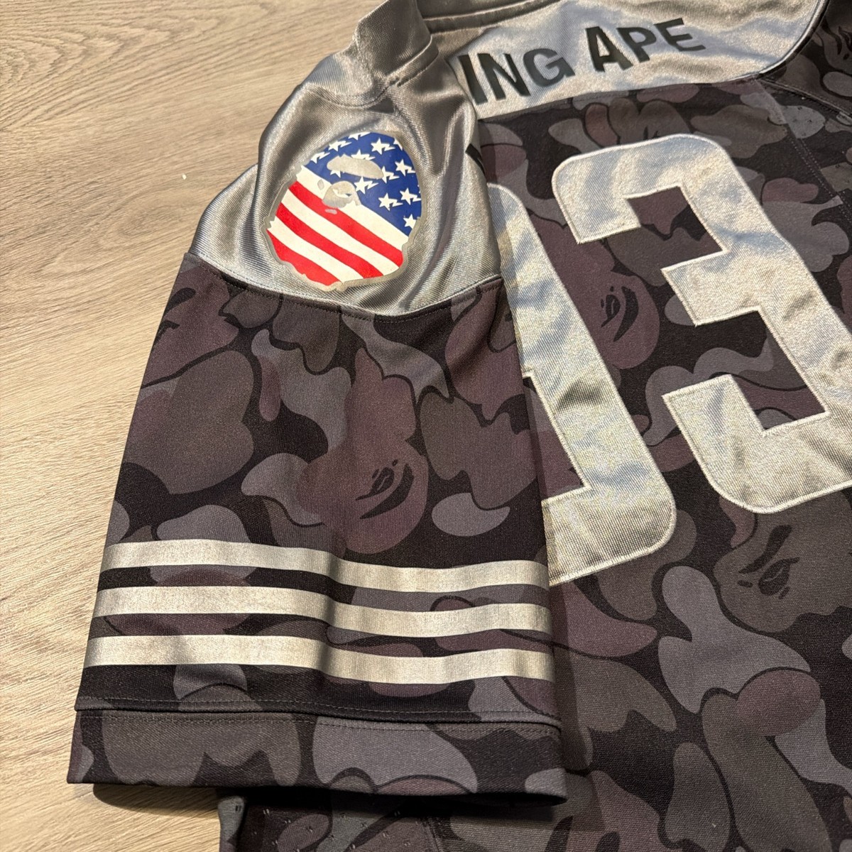 Adidas x A Bathing Ape BAPE Football Jersey #93 Black Camo