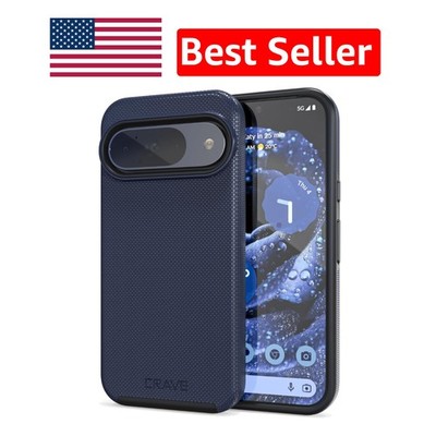 Stylish Navy Shockproof Case for Pixel 9/Pro - Built-in Screen & Camera Guard