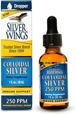 Colloidal Silver Liquid - Enhanced Immune Support Supplement - 250Ppm 1250Mcg 