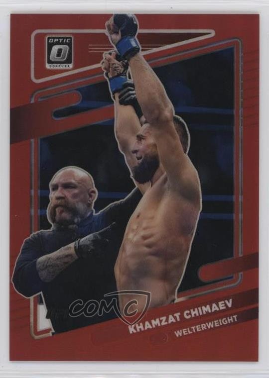 2022 Panini Donruss Optic UFC Red Prizm 123/199 Khamzat Chimaev #72 nd3