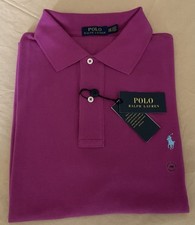 Big  Tall Polo Ralph Lauren Purple Fuchsia Teal Pony Classic Fit Mesh Shirt 2XB