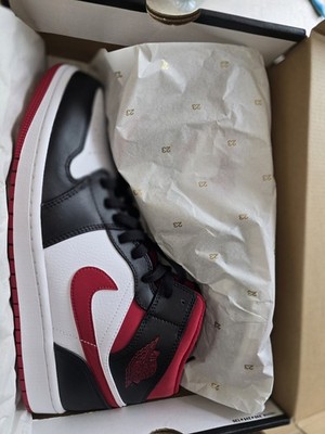 Nike Air Jordan 1 Mid  White / Gym Red / Black    Größe 45   Neu