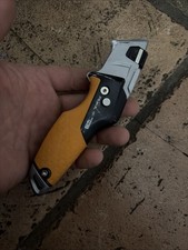 Fiskars Pro Utility Knife Metal Blade Rubber Metal Handle Orange Black Gray