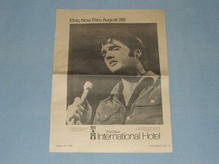 Aug 1969 "Elvis Now" Las Vegas Sun Ad "The New International Hotel" 11 1/4 x 15"