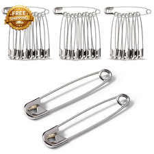 Extra Large Safety Pins 3 Inch 30 Pack Stainless Steel for Sewing Heavy Duty