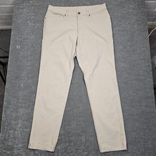 Lululemon ABC Pants Mens 34x32 Beige Slim Fit Stretch Chino 5 Pocket Casual Golf
